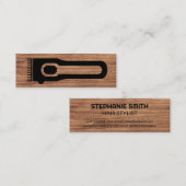 ヘアリッパー |理容師スタイル |木目 スキニー名刺 (正面/裏面)