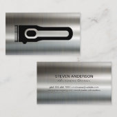 ヘアリッパー | 理容師 | メタリック背景 名刺 (正面/裏面)