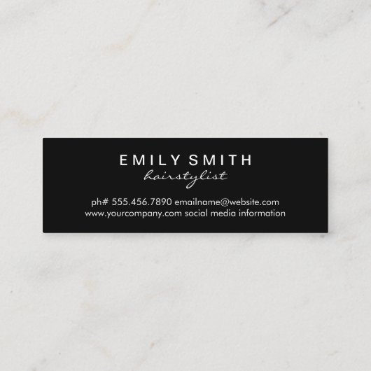 ヘアリッパー | 理容師 | 美容師 スキニー名刺 (裏面)