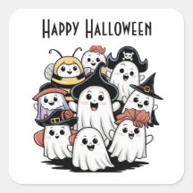 ヘアリングゴーストリー集団スクエアステッカー