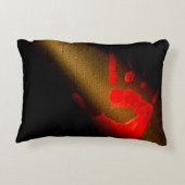 ヘアリングレッドハンドプリント アクセントクッション (裏面)