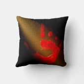 ヘアリングレッドハンドプリント クッション (裏面)