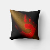 ヘアリングレッドハンドプリント クッション (正面)