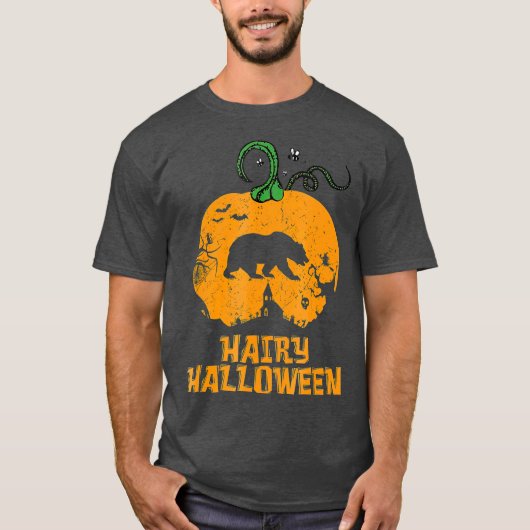ヘアリーハロウィンおもしろいゲイベア Tシャツ (正面)