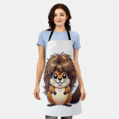 ヘアリービーバー料理とワイルドスタイル エプロン (着用した状態)