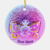 ヘアリーフェアリーカスタムの妖精オーナメント セラミックオーナメント (正面)