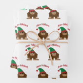 ヘアリーホリデーズ！クリスマスサスカッチ ラッピングペーパーシート (インサイチュ)