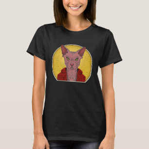 ヘアレスキャットタトゥーヴィンテージスフィンクスクールスフィンクスSas Tシャツ