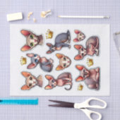 ヘアレススフィンクスの猫とクラウン 薄葉紙 (クラフト)