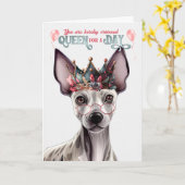 ヘアレステリアクイーンfor a Dayおもしろい誕生日 カード (黄色い花)