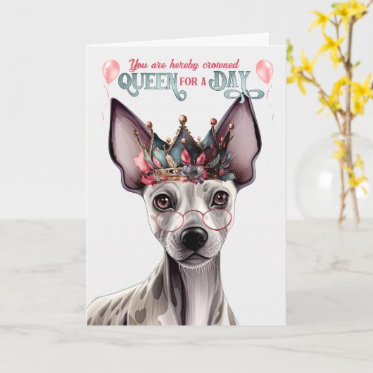 ヘアレステリアクイーンfor a Dayおもしろい誕生日 カード (黄色い花)