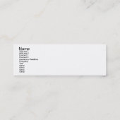 ヘアレス中国のクリステッド犬のビジネスプロファイルカード スキニー名刺 (裏面)