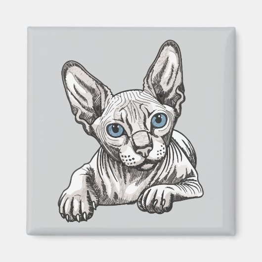 ヘアレス スフィンクス 猫 マグネット (正面)