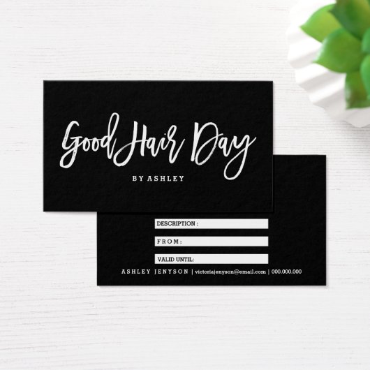 ヘアロゴエレガントタイポグラフィギフト証明書 (デスク)