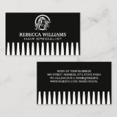 ヘアロゴ |コームの背景 名刺 (正面/裏面)