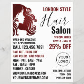 ヘアロゴ, ヘアスタイリスト, ヘアサロン広告 チラシ (正面)