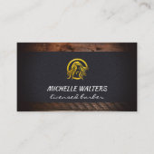 ヘアロゴ |レザーウッド 名刺 (正面)