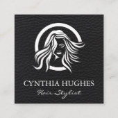 ヘアロゴ |レザー スクエア名刺 (正面)