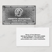 ヘアロゴ | レンガ壁 | ネオン灯 名刺 (正面/裏面)