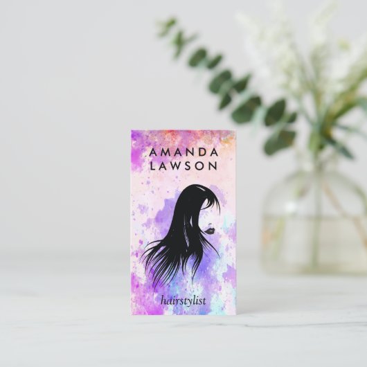 ヘアロゴ |水色芸術的 名刺 (スタンド正面)