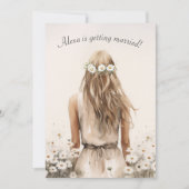 ヘアローレル付きデイジーの花嫁 招待状 (正面)