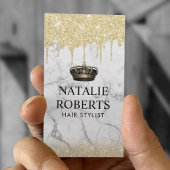 ヘアークイーン王室のサロントレンディーマーブル金ゴールドドリップ 名刺