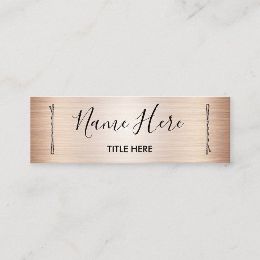 ヘアークリップが付いているエレガントな美容師の名刺 スキニー名刺 (正面)