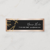 ヘアークリップが付いているエレガントな美容師の名刺 スキニー名刺 (裏面)