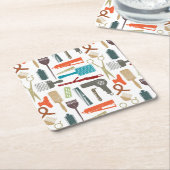 ヘアーケアパターン スクエアペーパーコースター (アングル)