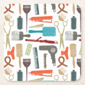 ヘアーケアパターン スクエアペーパーコースター (正面)