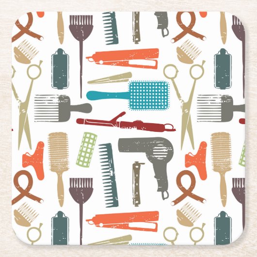 ヘアーケアパターン スクエアペーパーコースター (正面)