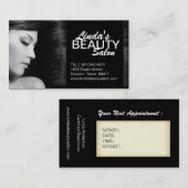 ヘアーサロンおよびスパの名刺 予約カード (正面/裏面)