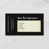 ヘアーサロンおよびスパの名刺 予約カード (裏面)