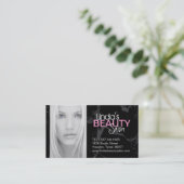 ヘアーサロンおよびスパの名刺 予約カード (スタンド正面)