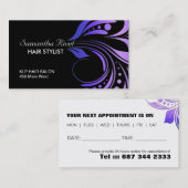 ヘアーサロンのアポイントメントの名刺 予約カード (正面/裏面)