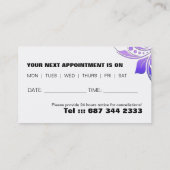 ヘアーサロンのアポイントメントの名刺 予約カード (裏面)