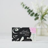 ヘアーサロンのシルエットの名刺 予約カード (スタンド正面)