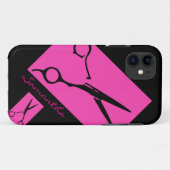 ヘアーサロンのスタイリストのピンクの黒のiphone 5の場合 Case-Mate iPhoneケース (裏面(横))