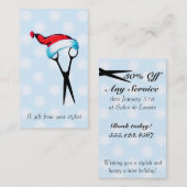 ヘアーサロンのスタイリストの休日のクーポンのギフトカードクリスマス 割引カード (正面/裏面)