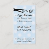 ヘアーサロンのスタイリストの休日のクーポンのギフトカードクリスマス 割引カード (裏面)