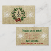 ヘアーサロンのスタイリストの休日のクーポンのギフトカードクリスマス 割引カード (正面/裏面)