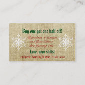 ヘアーサロンのスタイリストの休日のクーポンのギフトカードクリスマス 割引カード (裏面)