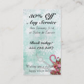 ヘアーサロンのスタイリストの休日のクーポンのギフトカードクリスマス 割引カード (裏面)