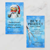 ヘアーサロンのスタイリストの休日のクーポンのギフトカードクリスマス 割引カード (正面/裏面)