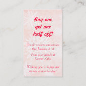 ヘアーサロンのスタイリストの休日のクーポンのギフトカードクリスマス 割引カード (裏面)