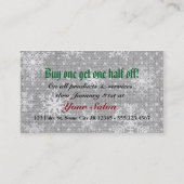 ヘアーサロンのスタイリストの休日のクーポンのギフトカードクリスマス 割引カード (裏面)