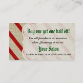 ヘアーサロンのスタイリストの休日のクーポンのギフトカードクリスマス 割引カード (裏面)