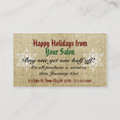 ヘアーサロンのスタイリストの休日のクーポンのギフトカードクリスマス 割引カード (裏面)