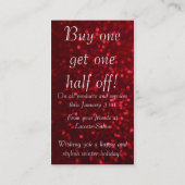 ヘアーサロンのスタイリストの休日のクーポンのギフトカードクリスマス 割引カード (裏面)