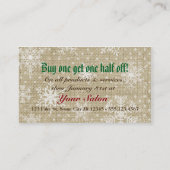 ヘアーサロンのスタイリストの休日のクーポンのギフトカードクリスマス 割引カード (裏面)